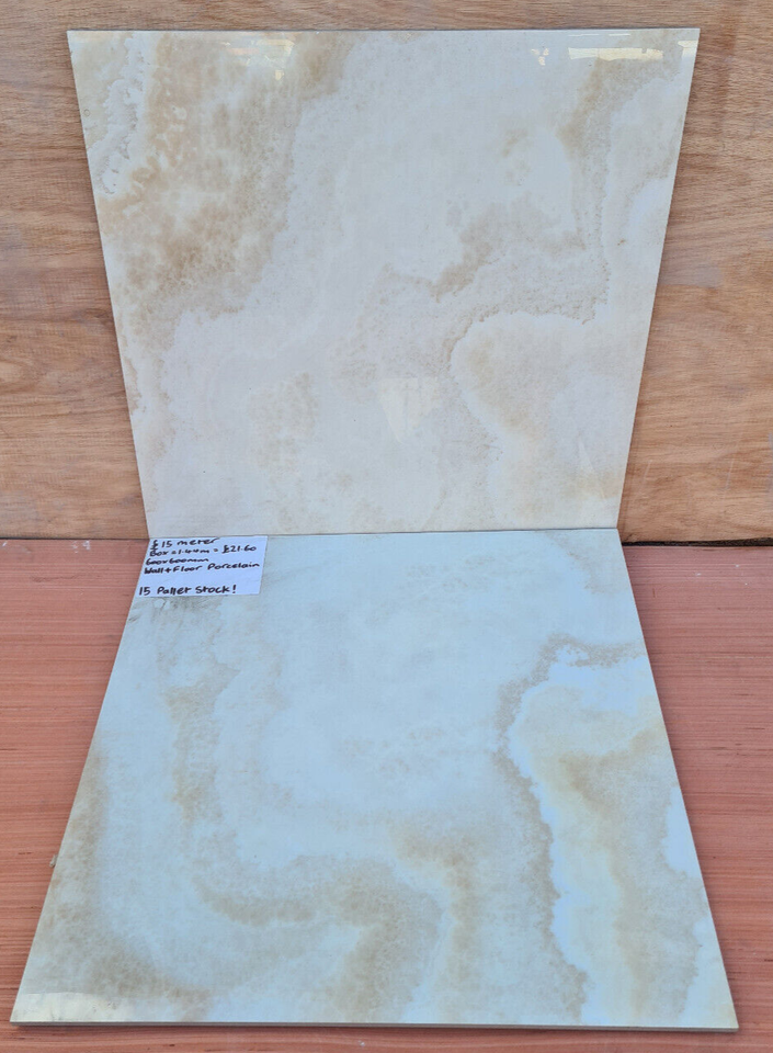 Beige Gold Porcelain Floor +Tile - 600x600mm - Price Per Box (1.44m2)