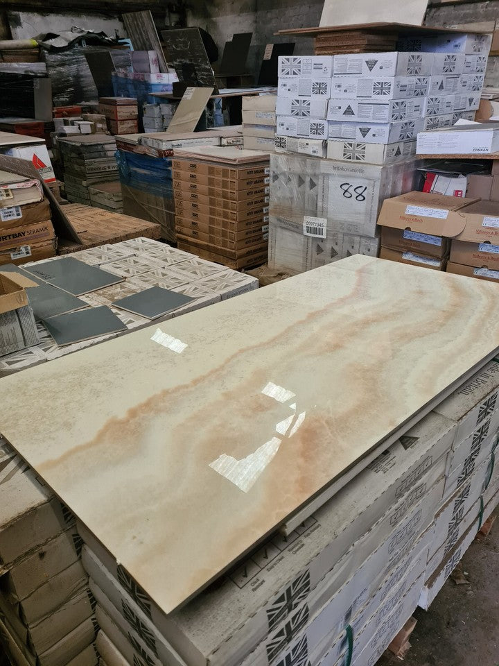 Sunspot Beige Gold Porcelain Wall + Floor Tile - 1200x600mm - Price Per Box (1.44m2)