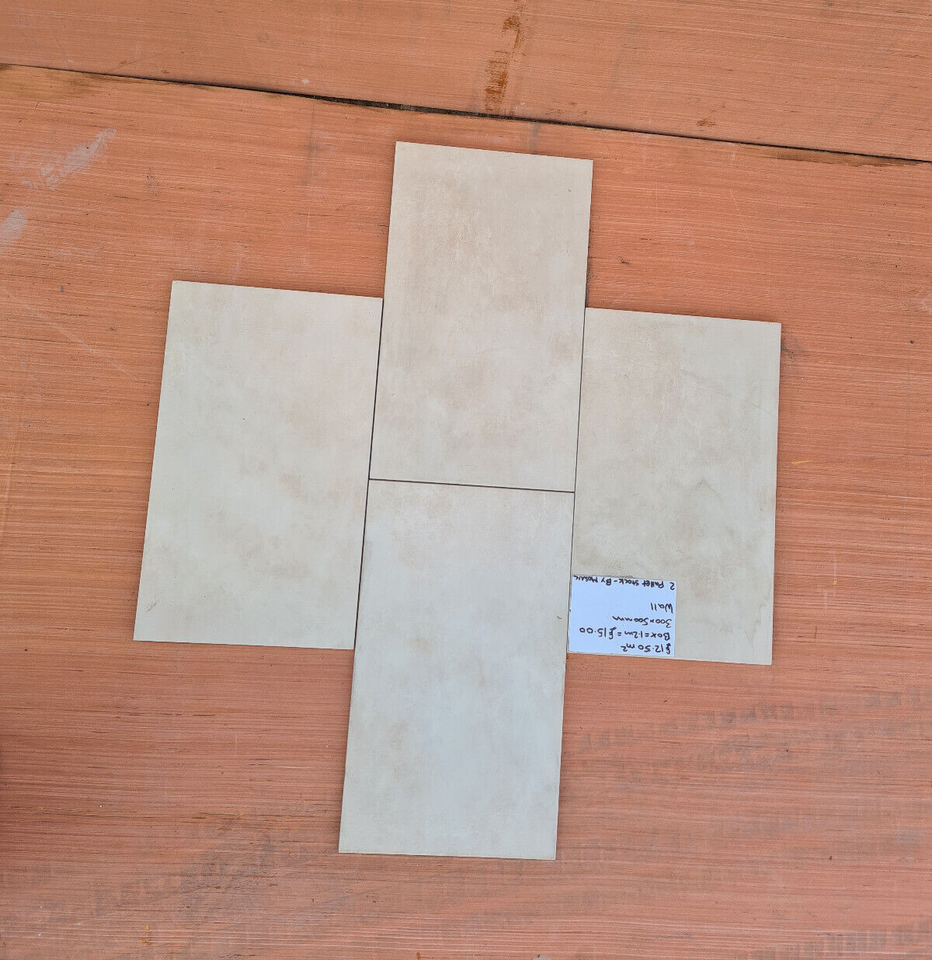 Beige Cream Ceramic Wall Tile - 500x300mm (Box = 1.2m2)