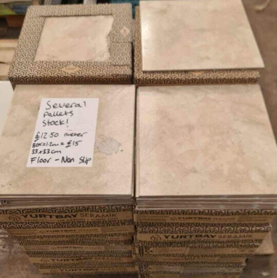 Ceramic Gold Beige Floor + Wall Tiles Anti Slip - 333x333