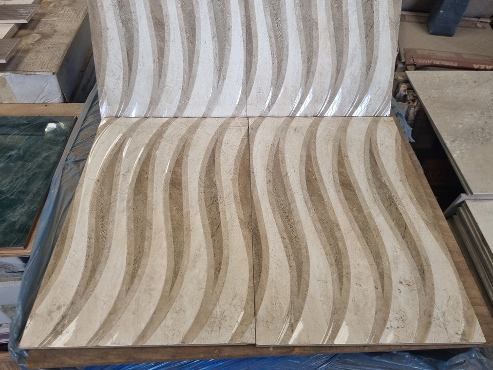 Beige Ceramic Wall Tile - 450x300mm - Price Per Box (0.675m2)