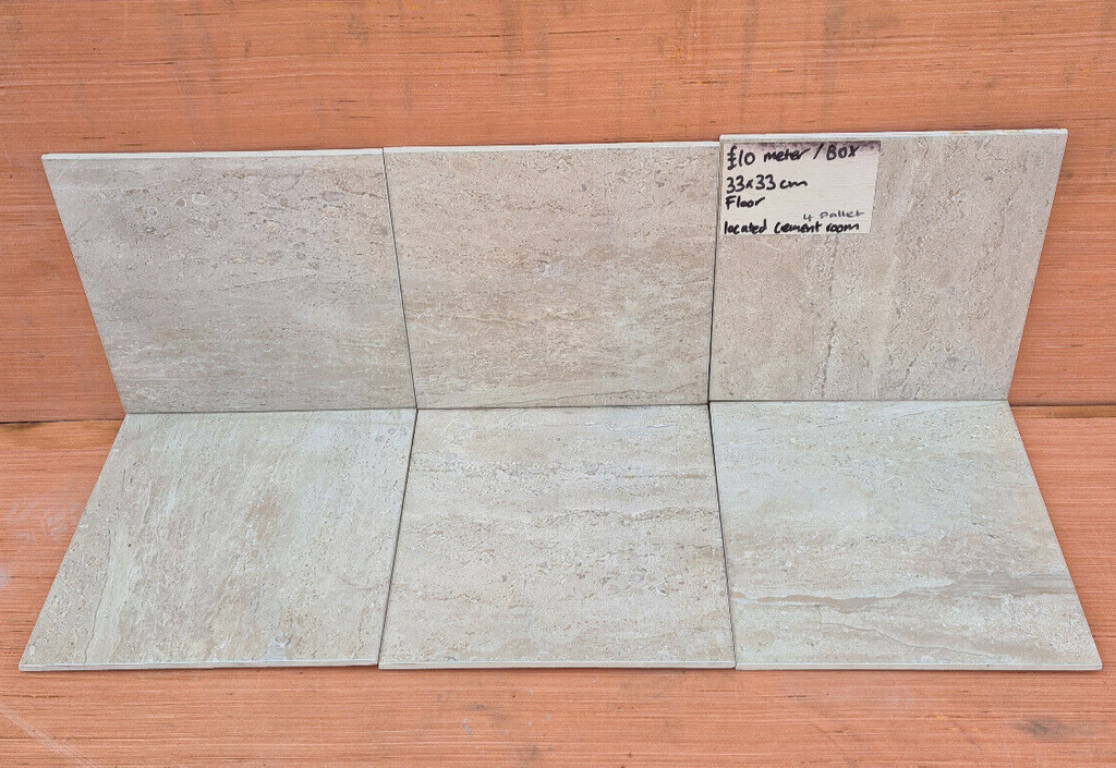 Beige Ceramic Wall + Floor Tile - 333x333mm