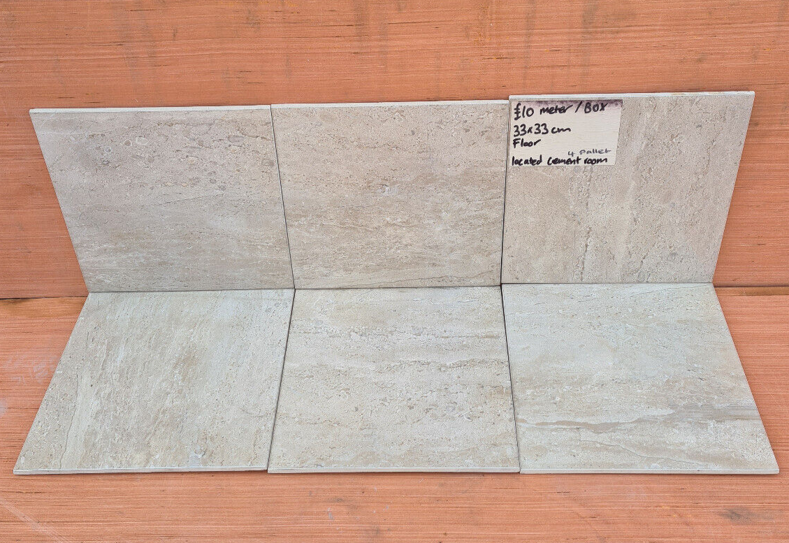 Beige Ceramic Wall + Floor Tile - 333x333mm