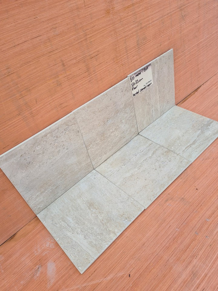 Beige Ceramic Wall + Floor Tile - 333x333mm