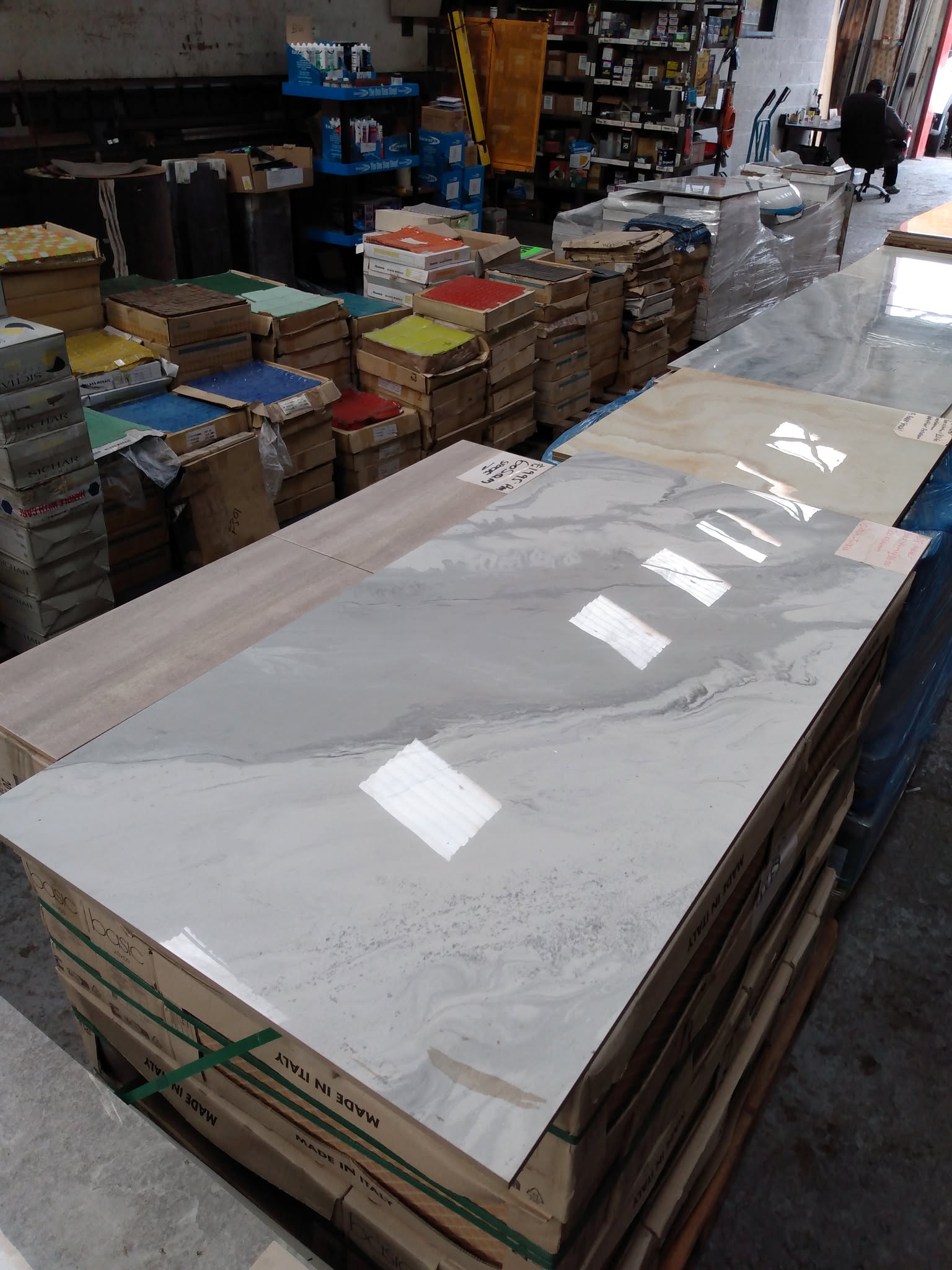White + Grey Marble Effect Floor/Wall Porcelain 1200x600mm Tile